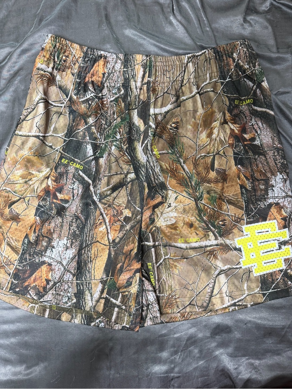 Eric Emanuel Men's Multicolor Camouflage Athletic Shorts Logo Drawstring Small